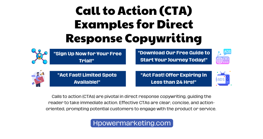 CTA Examples for effective Direct Response Copywriting?